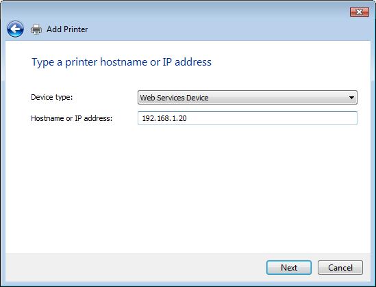 5.1 Windows Vista/Server 2008/7 5 In Windows Server 2008: The [Add Printer Wizard] appears. 7 Click [Add a local printer]. The page for [Choose a printer port] appears.