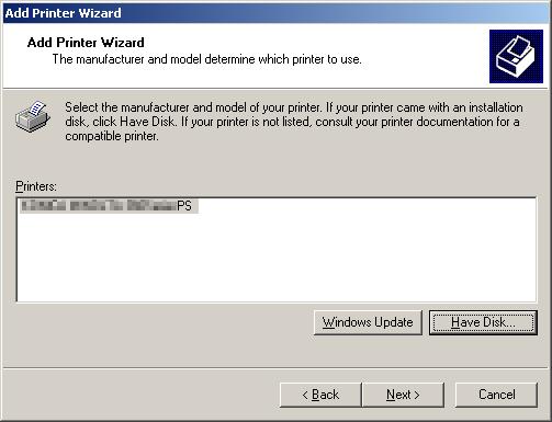5.3 Windows 2000 5 9 In the [Printer Name or IP Address:] box, enter the IP address for the machine, and then click [Next >].
