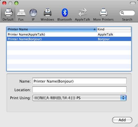 6.1 Mac OS X 10.2/10.3/10.4/10.5/10.6 6 % If an incorrect printer driver is selected, go to Step 6. 6 Select the desired printer driver manually. % When OS X 10.