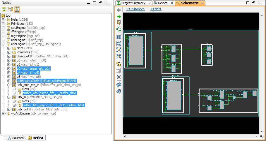 Step 7: Analyzing the Timing Results Figure 31: Selecting Path Object Parent Modules for Floorplanning The corresponding logic modules are selected in the Netlist view. 11.