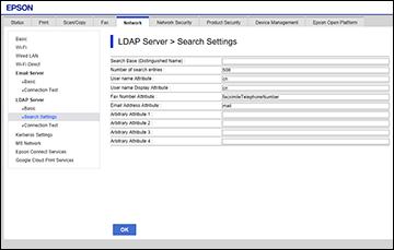 You see a window like this: 8. Select the LDAP search settings you want to use. 9. Click OK.