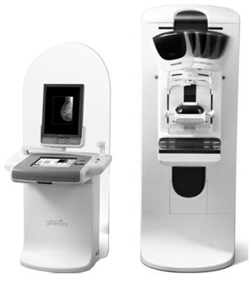 3D Breast Tomosynthesis System X-ray tube swings in arc during 3D scan Preview images displayed
