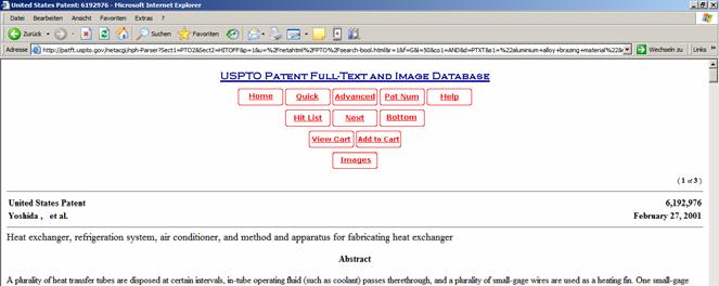 Fig. 8: Patent search result (first page) 4.
