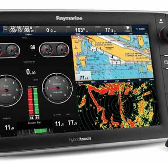 12 MULTIFUNCTION DISPLAYS Engine Data Monitor engine and fuel performance using NMEA 2000 or Raymarine s exclusive ECI-100 Universal Engine and Control interface.