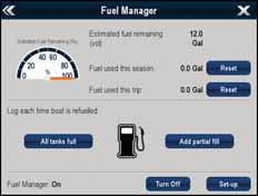 Fuel monitoring with Time-To-Empty and Distance-
