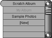 9 Select an existing photo album from the drop-down list at the bottom of the page or select New to create a new