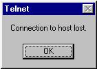 A Connect failed message appears: Could not open a connection to <IP address>. 8.