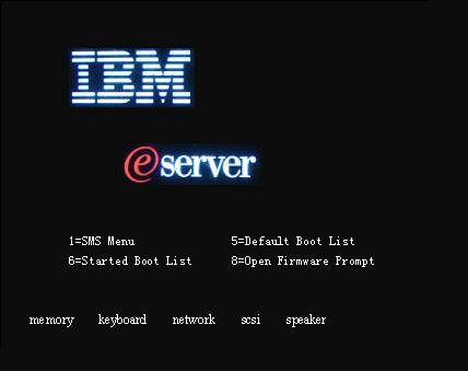 2.3 Booting an IBM pseries server Power on the server and then insert the first installation CD or bootable CD into CDROM/DVD drive.