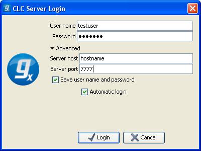 Note that you need to get the login information from your server administrator. When you press Login, the Workbench connects to the server. You will see a progress bar in the login dialog.