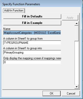 5. To apply the new Mapping you need to change the A column in Sheet 1 to Group from. Before you change the field ensure that the field exists as field in the Columns Tab of the Report. 6.