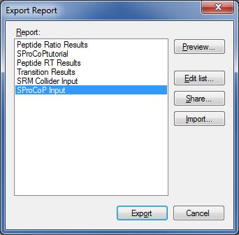 Checking the Skyline Report SProCoP will automatically generate a SProCoP Input report based on the.sky file.