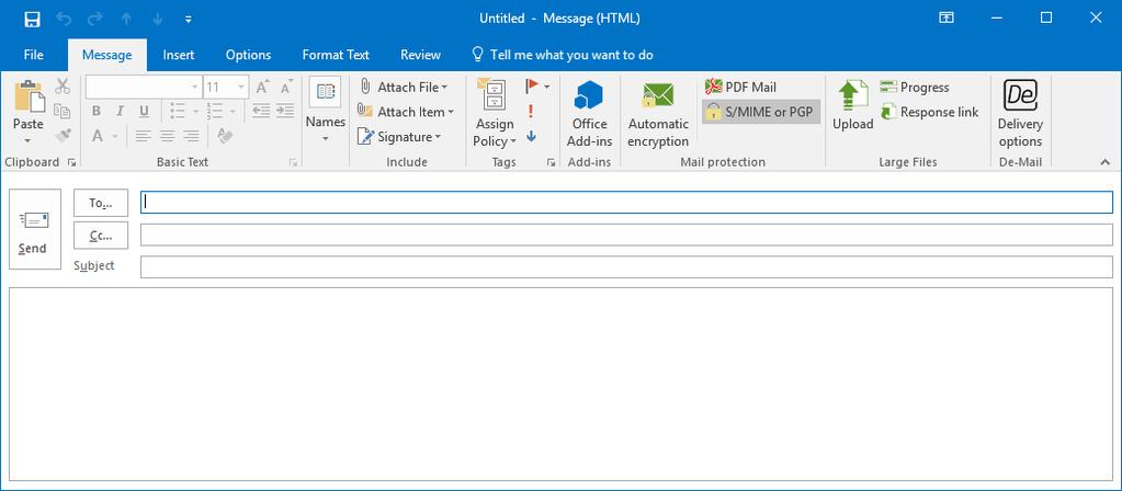 1. Using the NoSpamProxy Outlook Add-In Functions of the Outlook Add-In The functions of the Outlook Add-In are displayed on the main ribbon.