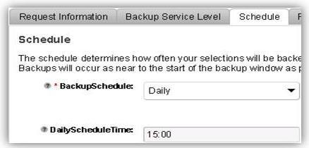 Single or multiple time intervals are acceptable (for example, 03:00, 03:30). Figure 6. Create Backup Service Level: Daily backup schedule 5.