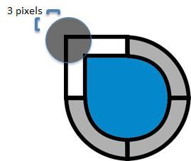pixel. For example, the selection area may be a circle with a diameter of 10 pixels, so any object underneath any part of the selection region will receive a mouse event.