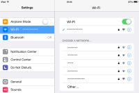 Example: Connecting to a Tablet Computer (for example, ipad) through Wi-Fi 1. Touch Settings > Wi-Fi to turn on Wi-Fi. 2.
