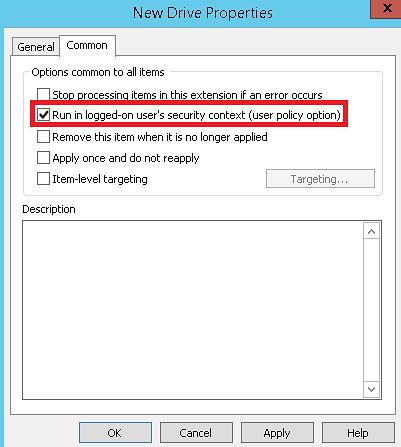 Figure 20. Configuring drive mapping common settings 6. Click Apply. 7. To create the user profiles mapped drive: a.