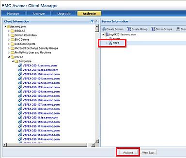 Figure 40. Activate domain The Show Clients for Activation window appears. 10.