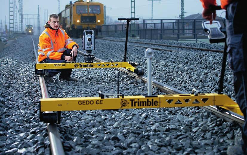 TRIMBLE GEDO FOR RAIL TAMPING GEDO Trolley System for Fast Measurement Advanced Data Management Quality Control and Inspections Efficient Measurement and Analysis Reduce time and costs for