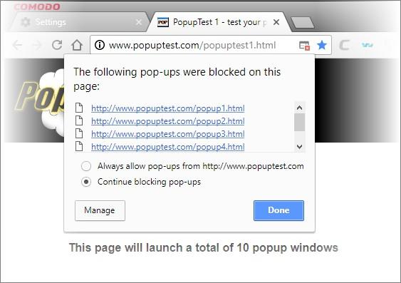 In the list that is displayed, you can view the pop-up window by clicking on it. Select 'Always allow pop-ups from <webpage name>' for unrestricted view of all pop-ups from that particular website.