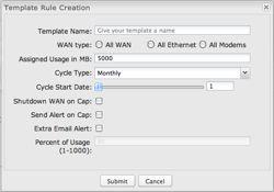 When you attach a new 4G USB modem, your template will immediately create a new Data Usage Rule for the attached modem that sends the alert as specified. Click Add to configure a new Template rule.