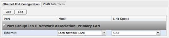 6.5.3 Local Network Interfaces Each LAN type Ethernet and VLAN has a separate section with configuration options.