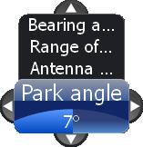 Settings Open Array Park Angle When an open array antenna is turned off, the antenna s momentum will cause it to continue rotating before coming to a stop.