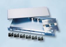 2 splice trays, cable/fiber management and 2 angled entries for each direction for PG-glands, front panel high-grade steel WAXWSV-02400-C003 Universal patch panel Empty box version 19, 1U, for