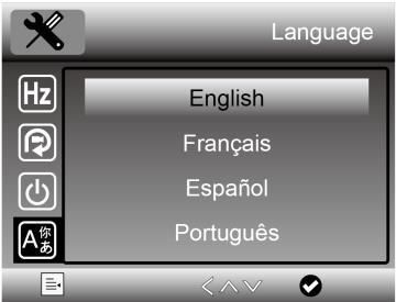 5.9 Language Select OSD language. 5.