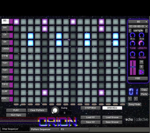 The Pattern Sequencer The pattern sequencer allows you to string together multiple different patterns in any order on a looping sequence that can last up to 64 bars.
