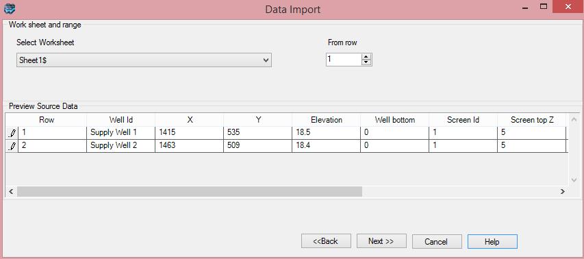 model, you will begin by importing a wells data object. Click [File]>[Import Data...] from the main menu. Select 'Well' as the data type.