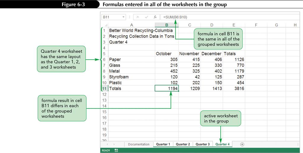 Grouping Worksheets Enhanced New Perspectives on Microsoft Excel 2013 10