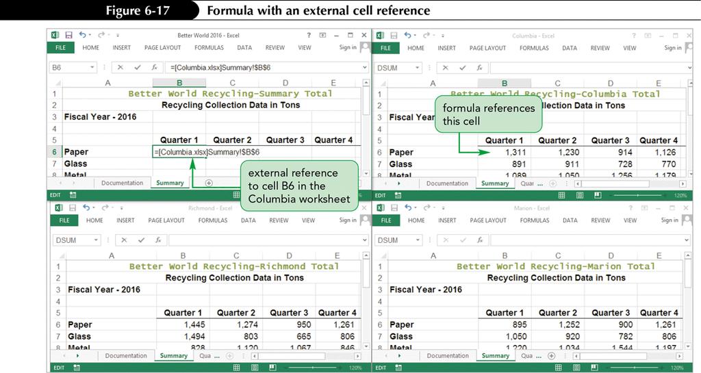 28 Linking Workbooks Creating Formulas with External References A formula can include a