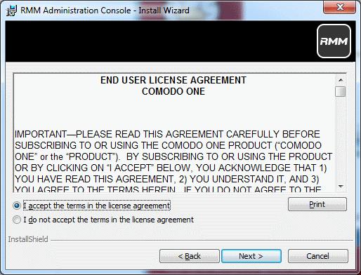 Click 'Next' to continue. Step 2: End User License Agreement Complete the initialization phase by reading and accepting the End User License Agreement (EULA).