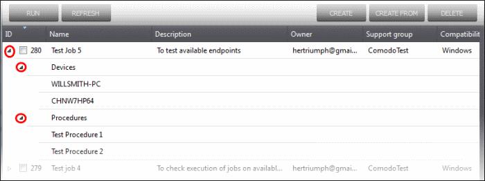 To delete a job Select the job(s) from the list that you want to remove Click
