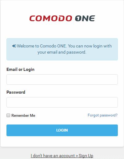 Enter your email address and password to login to C1.
