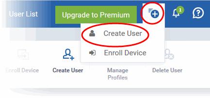 To add a user Click 'Users' on the left then 'User List', then click the 'Create User' button