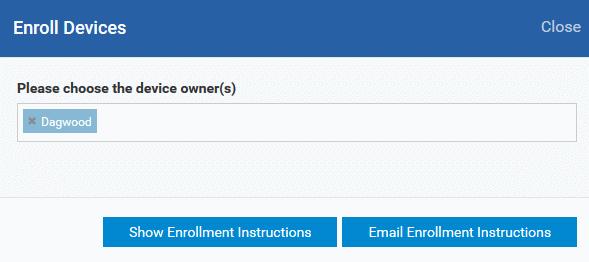from the results If you want enrollment instructions to be displayed in the
