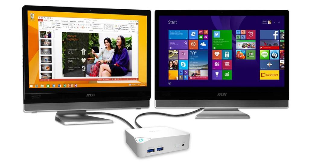 Dual Display MSI All-in-One and Desktop PC support the HDMI port. No matter input or output, MSI products can connect the entire device with HDMI port in parallel.