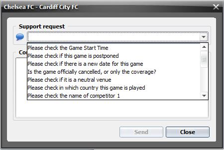 6.1.1 Customer Communication Requests If you have any questions or requests concerning scheduled games that are not yet visible in the Live view and may therefore not be added, click the Calendar