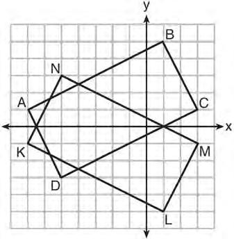 Geometry Multiple Choice Regents Exam Questions 207 On the set of axes below, rectangle ABCD can be proven congruent to rectangle KLMN using which transformation?