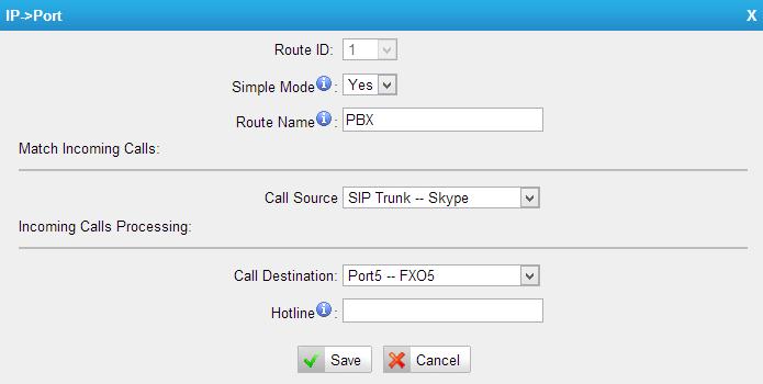 Routes Settings After connecting XT-800FXO Gateway with the VoIP server, you need to configure the routes settings on XT-800FXO Gateway to route the calls through the gateway.