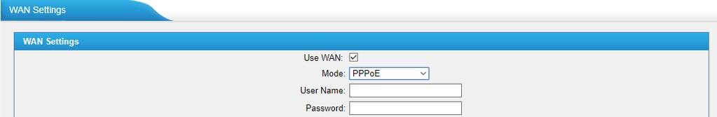 Figure 9-4 DHCP Mode Select DHCP mode to get network automatically from the local network. Figure 9-5 PPPoE Fill in user name and password to access the Internet via PPPoE.