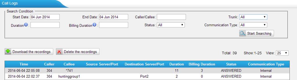 Reports Users could check the call logs, system logs on Status Reports page, and use the packet Tool and Port Monitor Tool to capture debug logs from XT-800FXO Gateway.