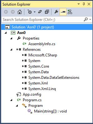 In Figure 7 there are three panes: Program.cs, Solution Explorer, Properties, and Error List.
