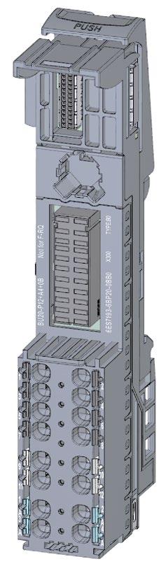 BaseUnits for I/O modules 4.10 BU type B0, dark-colored version, with AUX terminals, supply over P1, P2 busbar 4.