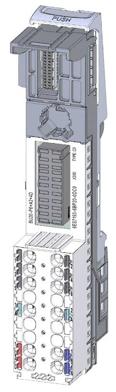 BaseUnits for I/O modules 4.12 BU type C0, light-colored version, with AUX terminals, supply over supply terminals 4.