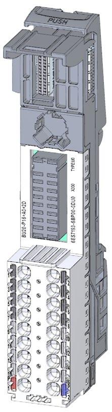 BaseUnits for I/O modules 4.16 BU type U0, light-colored version without AUX terminals 4.