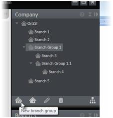 Use the 'New branch group' icon to create one. For example: in the figure below there are five branches.