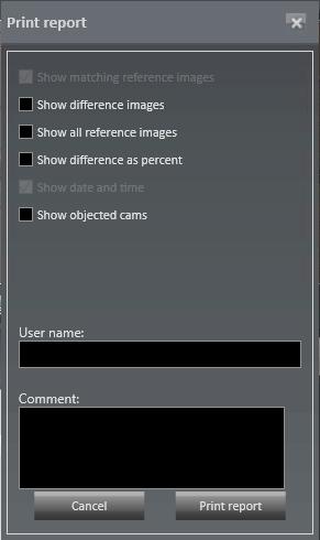 The user interface this setting may distort the image's aspect ratio. 10. To print the images, click the printer icon (3). Printing the reference image comparison 1.