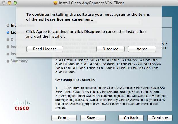 NAME: How to Access CTC via VPN with Mac OS 10.7x PAGE: 11 of 16 14. Click Agree when prompted (see Figure 14).